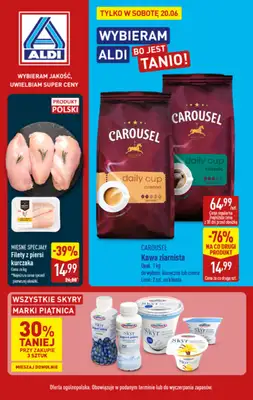 Aldi - gazetka promocyjna Najlepsze oferty na sobotę w Aldi! od soboty 20.06 do soboty 20.06