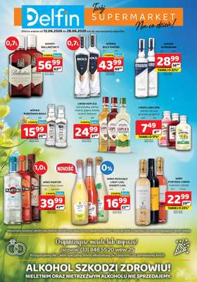 Delfin - gazetka promocyjna Ulotka alkoholowa  do niedzieli 28.06