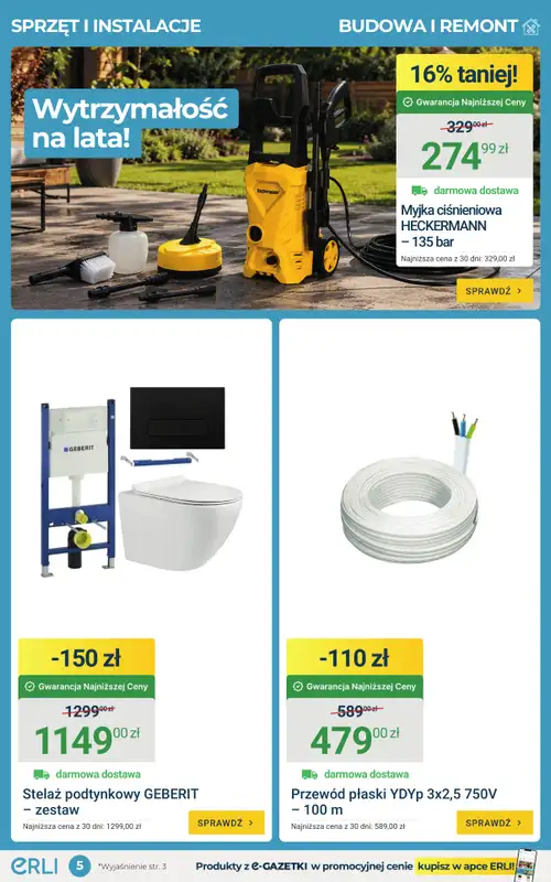 ERLI - gazetka promocyjna Wyposażenie domu w super cenach na ERLI! od piątku 12.06 do niedzieli 14.06 - strona 5