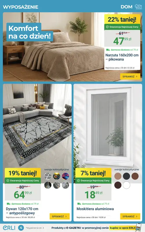 ERLI - gazetka promocyjna Wyposażenie domu w super cenach na ERLI! od piątku 12.06 do niedzieli 14.06 - strona 4