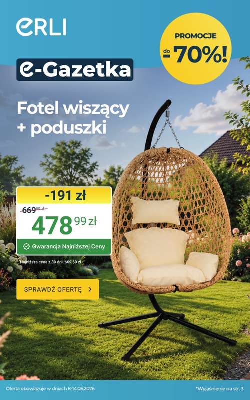 ERLI - gazetka promocyjna Sezon ogrodowych okazji z ERLI! od czwartku 11.06 do niedzieli 14.06