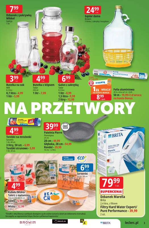 Leclerc - gazetka promocyjna Oferta E.Leclerc | Sezon na przetwory od wtorku 16.06 do niedzieli 28.06 - strona 3