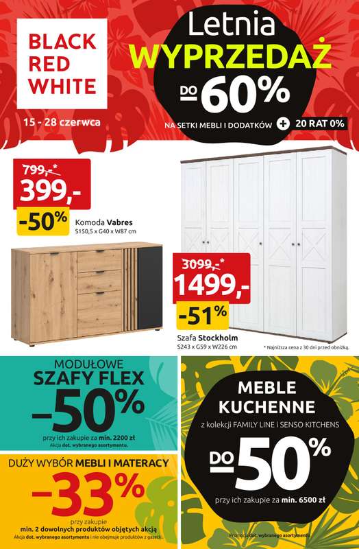 Black Red White - gazetka promocyjna LETNIA WYPRZEDAŻ DO -60% od poniedziałku 15.06 do niedzieli 28.06