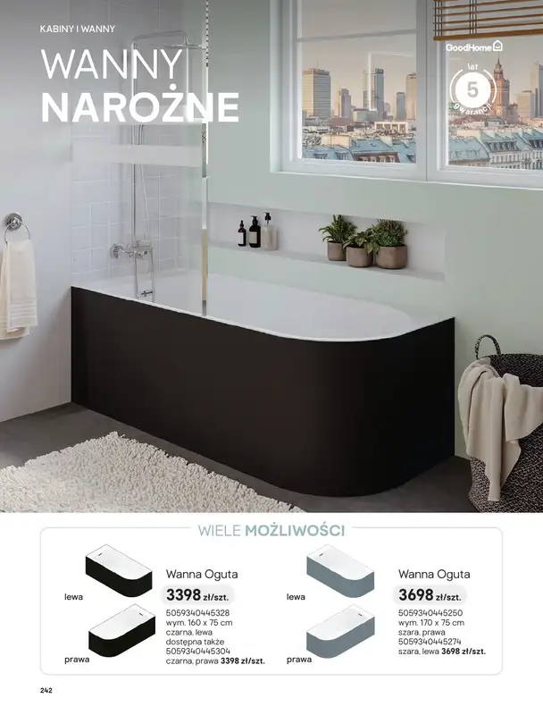 Castorama - gazetka promocyjna Katalog Łazienki | Kabiny i wanny od piątku 12.06 do wtorku 30.06 - strona 60