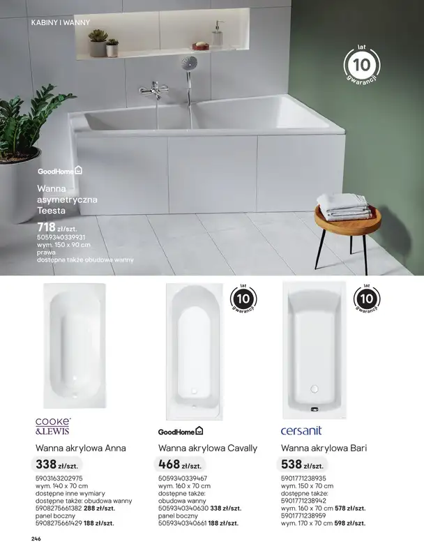 Castorama - gazetka promocyjna Katalog Łazienki | Kabiny i wanny od piątku 12.06 do wtorku 30.06 - strona 64