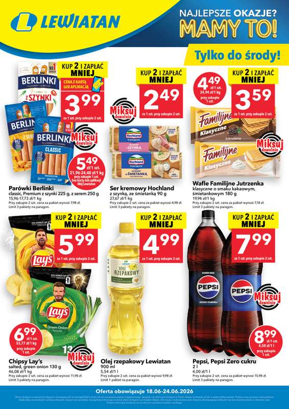LEWIATAN - gazetka promocyjna W wielopakach taniej! od czwartku 18.06 do środy 24.06