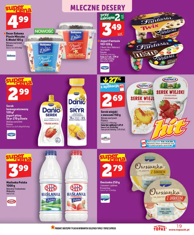 TOPAZ - gazetka promocyjna Nowa gazetka od czwartku, 18.06 od czwartku 18.06 do środy 24.06 - strona 19