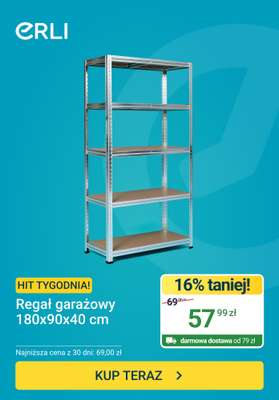 ERLI - gazetka promocyjna Hit tygodnia - Regał garażowy od poniedziałku 15.06 do niedzieli 21.06