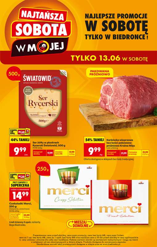 Biedronka - gazetka promocyjna Najtańsza sobota od soboty 13.06 do soboty 13.06