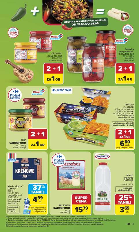 Carrefour - gazetka promocyjna Gazetka Carrefour od poniedziałku od poniedziałku 15.06 do soboty 20.06 - strona 15