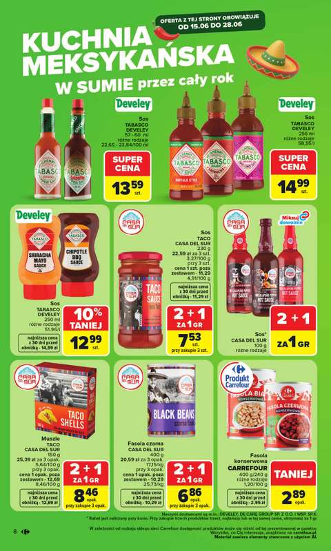 Carrefour - gazetka promocyjna Gazetka Kuchnia Meksykańska od poniedziałku 15.06 do niedzieli 28.06 - strona 8