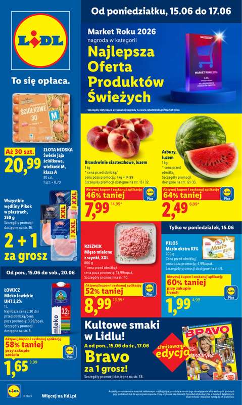 Lidl - gazetka promocyjna Oferta od poniedziałku od poniedziałku 15.06 do środy 17.06