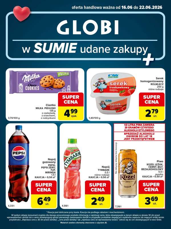 Globi - gazetka promocyjna Gazetka Globi od wtorku 16.06 do poniedziałku 22.06