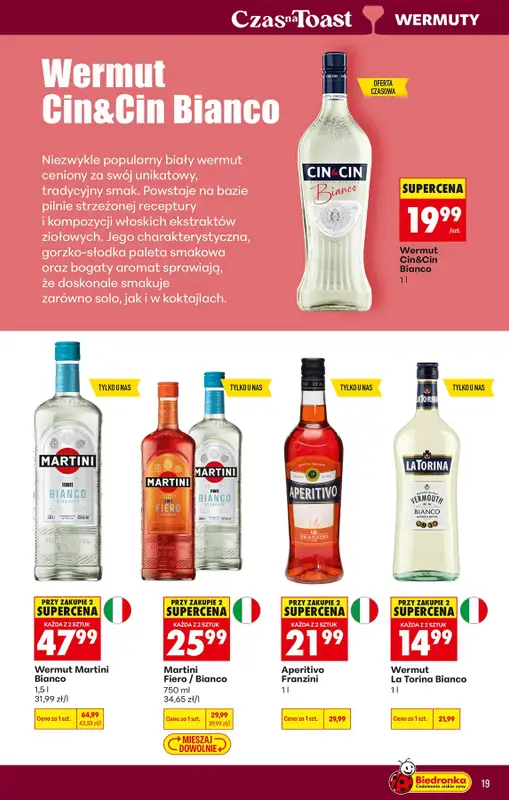 Biedronka - gazetka promocyjna Czas na Toast! od poniedziałku 15.06 do niedzieli 28.06 - strona 21