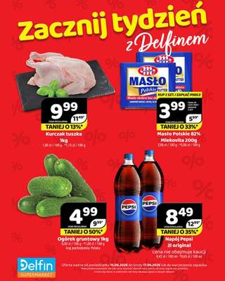 Delfin - gazetka promocyjna Zacznij tydzień z Delfinem od poniedziałku 15.06 do środy 17.06
