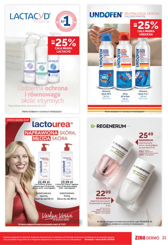 Ziko Dermo - gazetka promocyjna Twoje miejsce dla komfortu Twojej skóry od czwartku 18.06 do środy 01.07 - strona 21