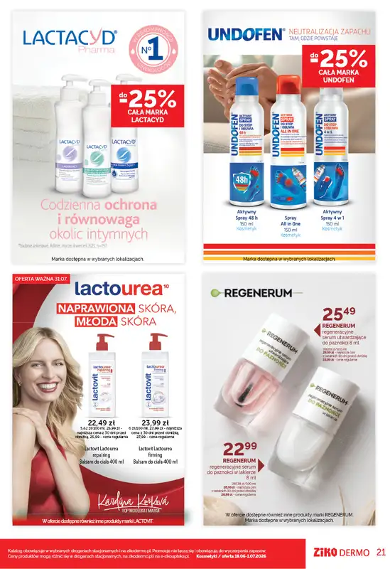 Ziko Dermo - gazetka promocyjna Twoje miejsce dla komfortu Twojej skóry od czwartku 18.06 do środy 01.07 - strona 21