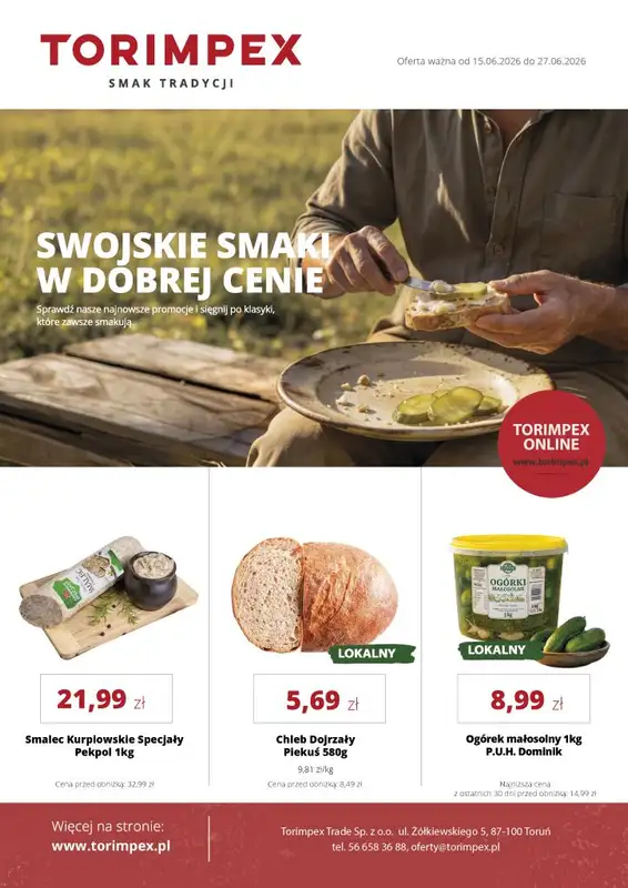 Torimpex Toruńska Sieć Sklepów Spożywczych - gazetka promocyjna Gazetka  do soboty 27.06