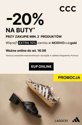 CCC - gazetka promocyjna -20% przy zakupie min. 2 produktów od poniedziałku 15.06 do wtorku 16.06