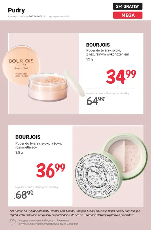 Rossmann - gazetka promocyjna 2+1 gratis na wybrane produkty Rimmel, Max Factor i Bourjois od poniedziałku 15.06 do środy 17.06 - strona 6
