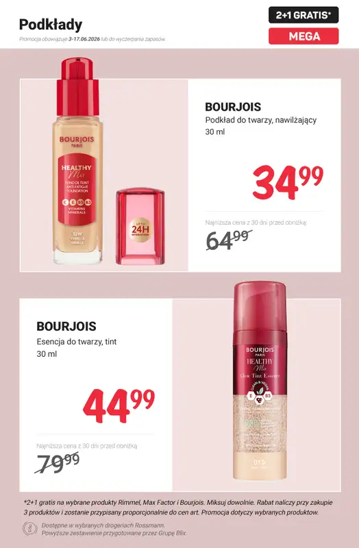 Rossmann - gazetka promocyjna 2+1 gratis na wybrane produkty Rimmel, Max Factor i Bourjois od poniedziałku 15.06 do środy 17.06 - strona 2