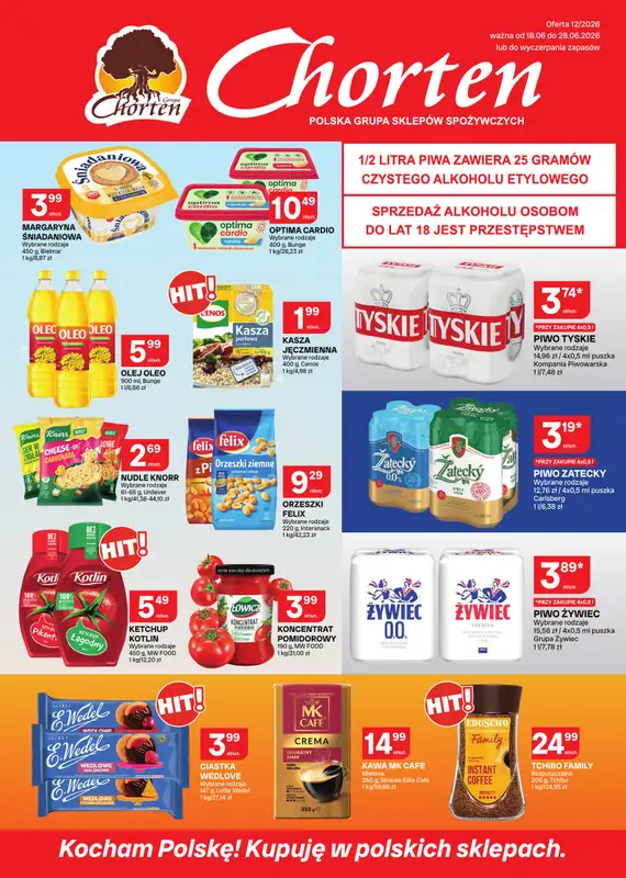 Chorten - gazetka promocyjna Gazetka Małopolska, Śląsk, Podkarpacie, Opolskie Market od czwartku 18.06 do niedzieli 28.06