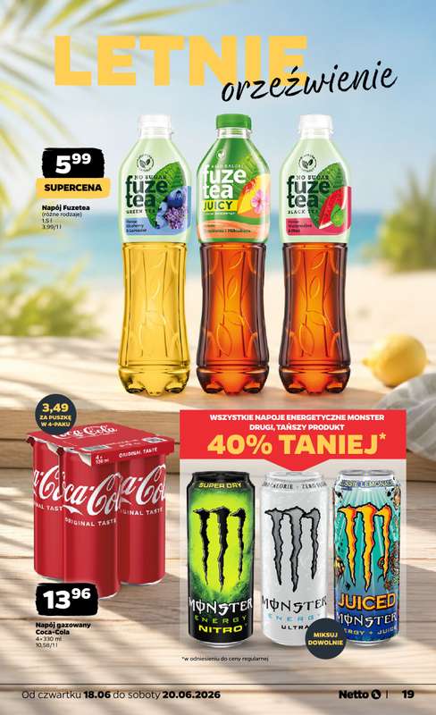 Netto - gazetka promocyjna Oferta spożywcza od czwartku 18.06 do soboty 20.06 - strona 19