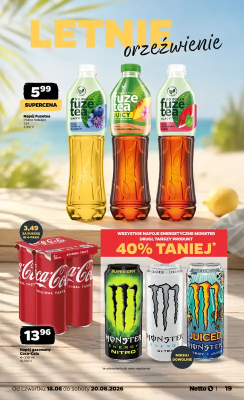 Netto - gazetka promocyjna Oferta spożywcza od czwartku 18.06 do soboty 20.06 - strona 19