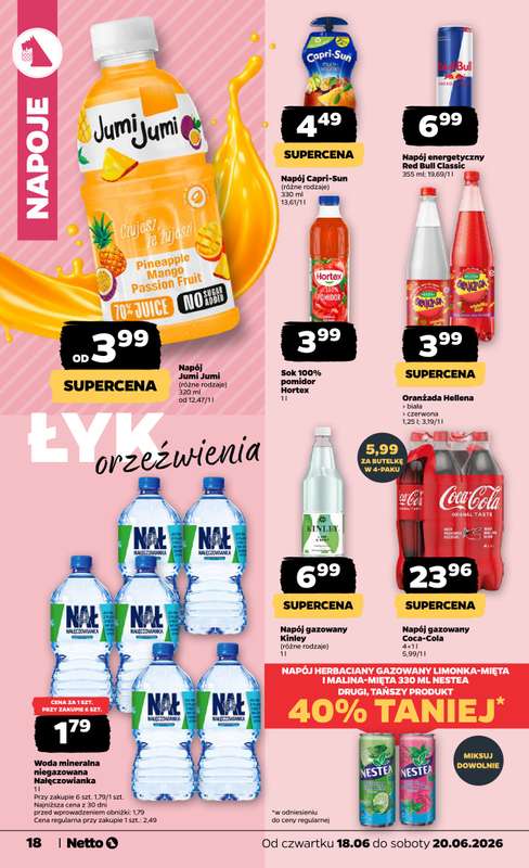 Netto - gazetka promocyjna Oferta spożywcza od czwartku 18.06 do soboty 20.06 - strona 18