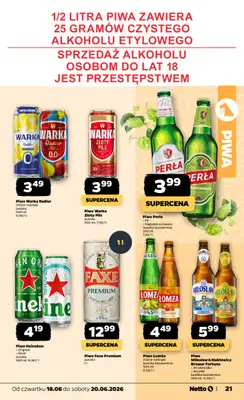 Netto - gazetka promocyjna Oferta spożywcza od czwartku 18.06 do soboty 20.06 - strona 21