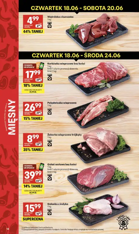Delikatesy Centrum - gazetka promocyjna Gazetka  do środy 24.06 - strona 14