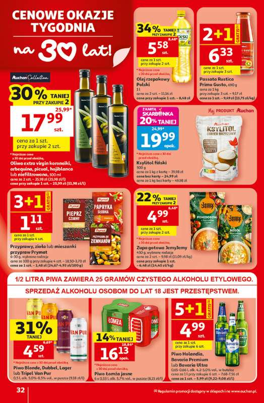 Auchan - gazetka promocyjna Gazetka 30 Lat Hipermarket Auchan od czwartku 18.06 do środy 24.06 - strona 32