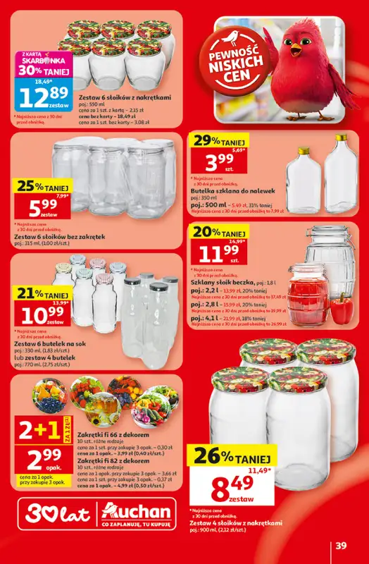 Auchan - gazetka promocyjna Gazetka 30 Lat Hipermarket Auchan od czwartku 18.06 do środy 24.06 - strona 39