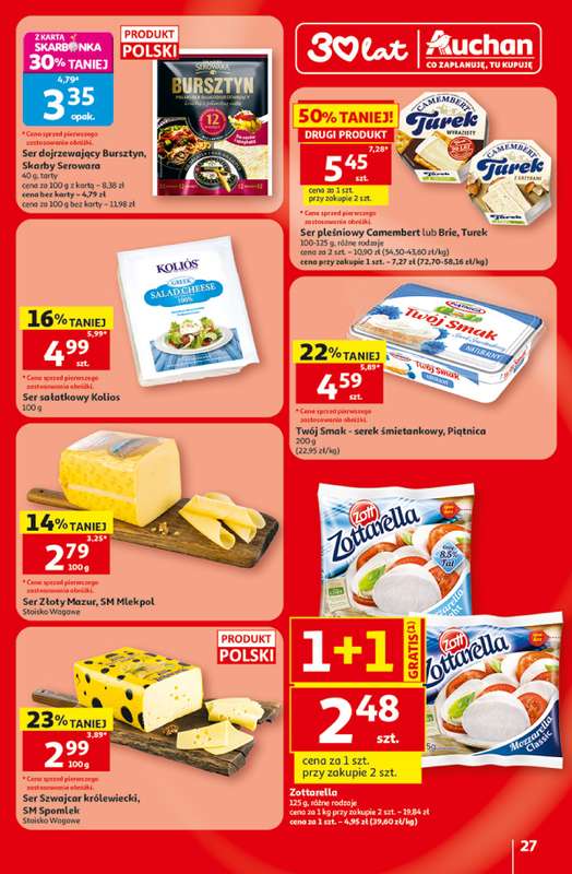 Auchan - gazetka promocyjna Gazetka 30 Lat Hipermarket Auchan od czwartku 18.06 do środy 24.06 - strona 27