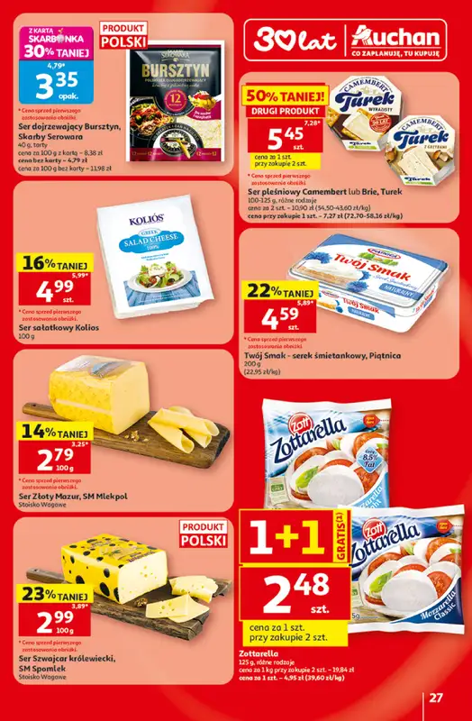 Auchan - gazetka promocyjna Gazetka 30 Lat Hipermarket Auchan od czwartku 18.06 do środy 24.06 - strona 27