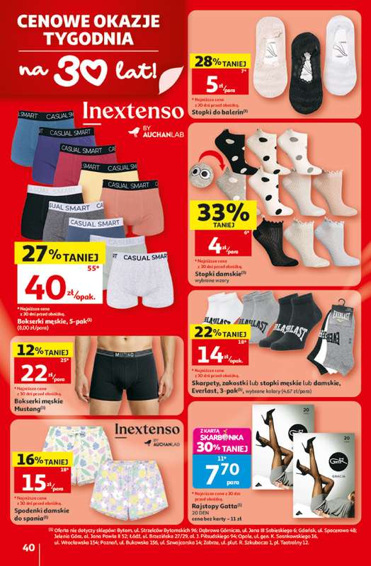 Auchan - gazetka promocyjna Gazetka 30 Lat Hipermarket Auchan od czwartku 18.06 do środy 24.06 - strona 40