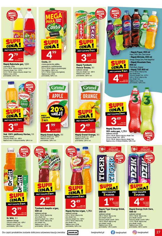 Twój Market - gazetka promocyjna Gazetka od środy 17.06 do wtorku 23.06 - strona 27