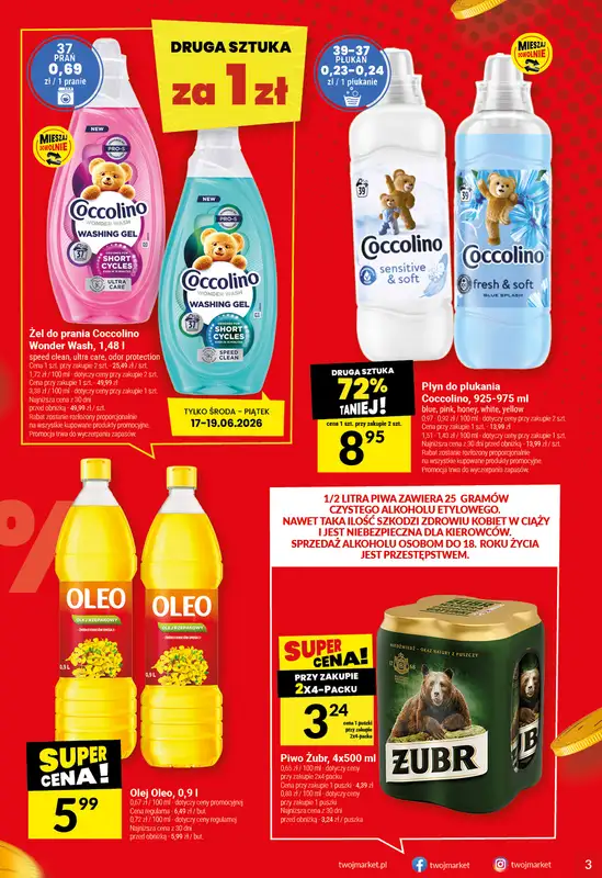 Twój Market - gazetka promocyjna Gazetka od środy 17.06 do wtorku 23.06 - strona 3