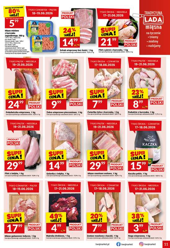 Twój Market - gazetka promocyjna Gazetka od środy 17.06 do wtorku 23.06 - strona 11