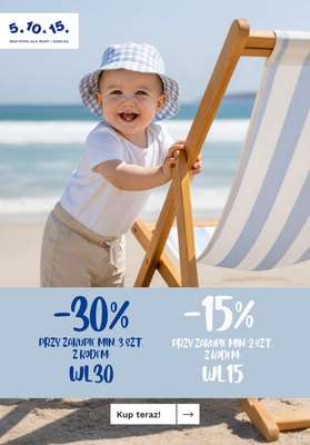 5.10.15 - gazetka promocyjna Do -30% z KODEM na wielosztuki - kolekcja dla chłopca od wtorku 16.06 
