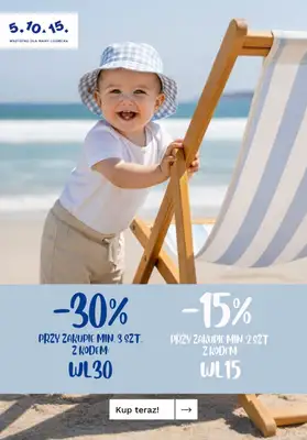 5.10.15 - gazetka promocyjna Do -30% z KODEM na wielosztuki - kolekcja dla chłopca od wtorku 16.06 