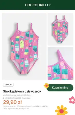 Coccodrillo - gazetka promocyjna Dziewczęce stroje kąpielowe od wtorku 16.06 do poniedziałku 29.06 - strona 3