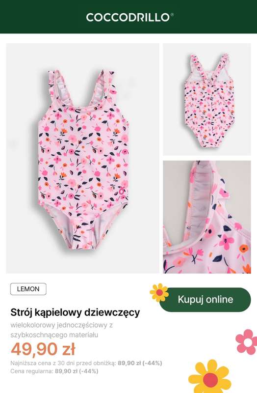 Coccodrillo - gazetka promocyjna Dziewczęce stroje kąpielowe od wtorku 16.06 do poniedziałku 29.06 - strona 7