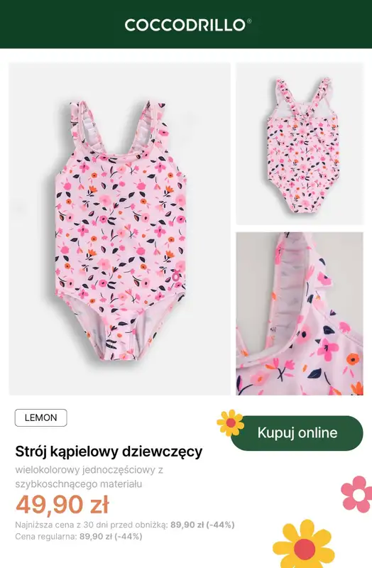 Coccodrillo - gazetka promocyjna Dziewczęce stroje kąpielowe od wtorku 16.06 do poniedziałku 29.06 - strona 7