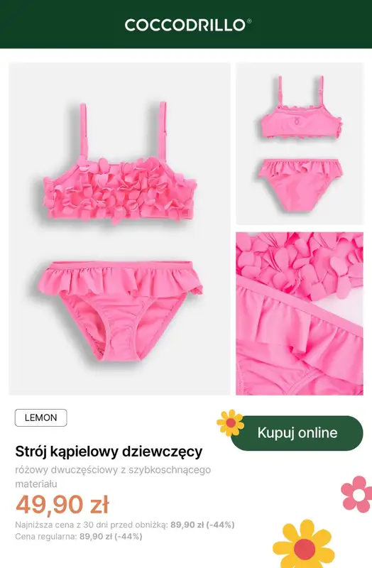 Coccodrillo - gazetka promocyjna Dziewczęce stroje kąpielowe od wtorku 16.06 do poniedziałku 29.06 - strona 5