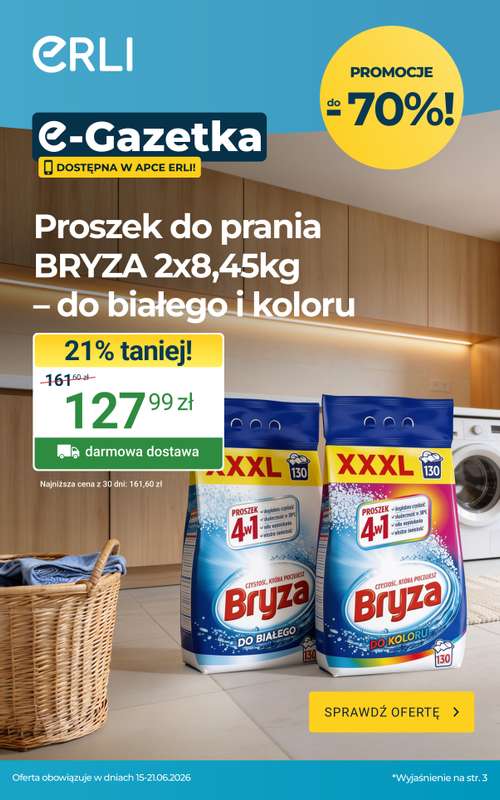 ERLI - gazetka promocyjna Codzienne zakupy w super cenach! od środy 17.06 do niedzieli 21.06