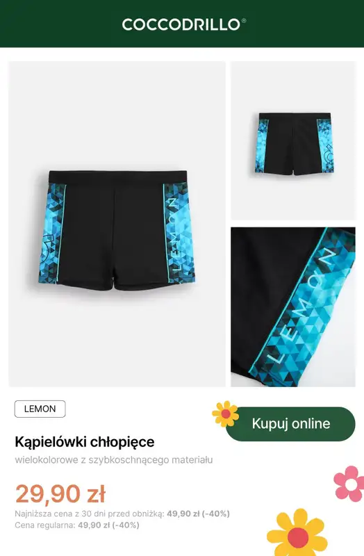 Coccodrillo - gazetka promocyjna Stroje kąpielowe dla chłopca od środy 17.06 do wtorku 30.06 - strona 3