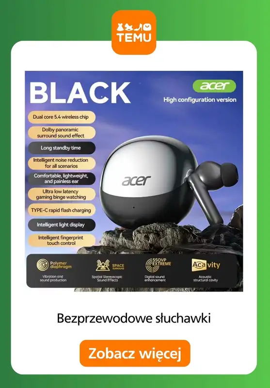 Temu - gazetka promocyjna Słuchawki bezprzewodowe od wtorku 16.06  - strona 4