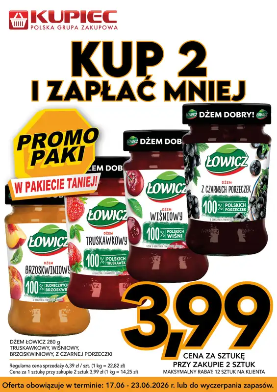 Kupiec - gazetka promocyjna Promopaki od środy 17.06 do wtorku 23.06
