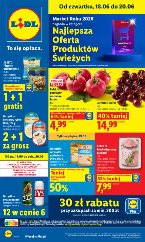 Lidl - gazetka promocyjna Oferta od czwartku od czwartku 18.06 do soboty 20.06